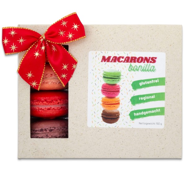 Weihnachtliche Macarons-Schachtel mit 12 Macarons von Bonilla